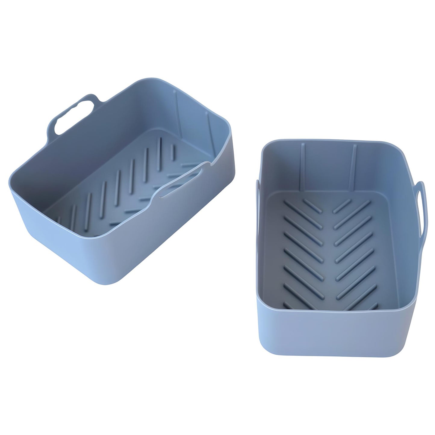 Dual Compartment Reusable Silicone Air Fryer Liners - 2 Pack