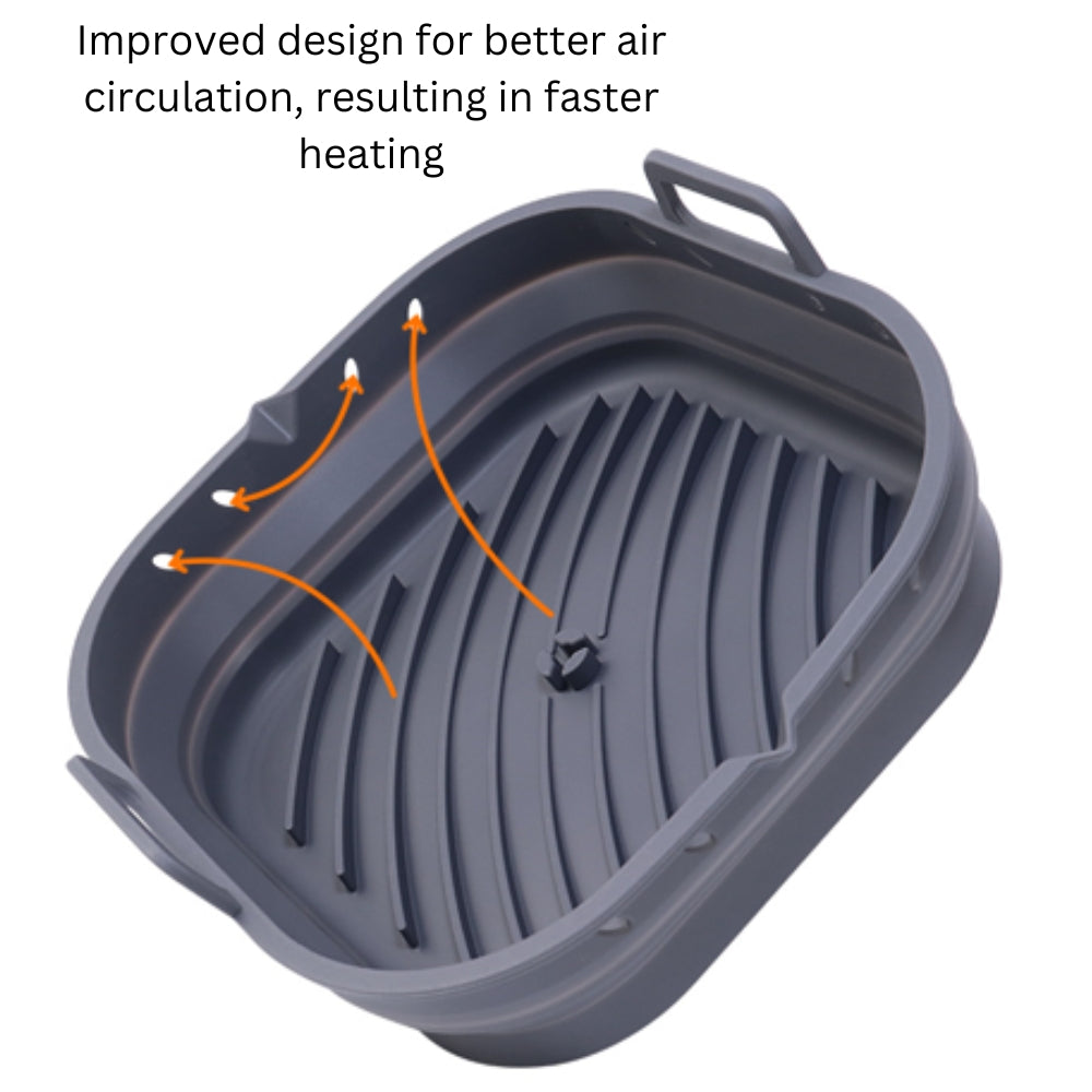 Collapsible Silicone Air Fryer Liner with Removable Divider