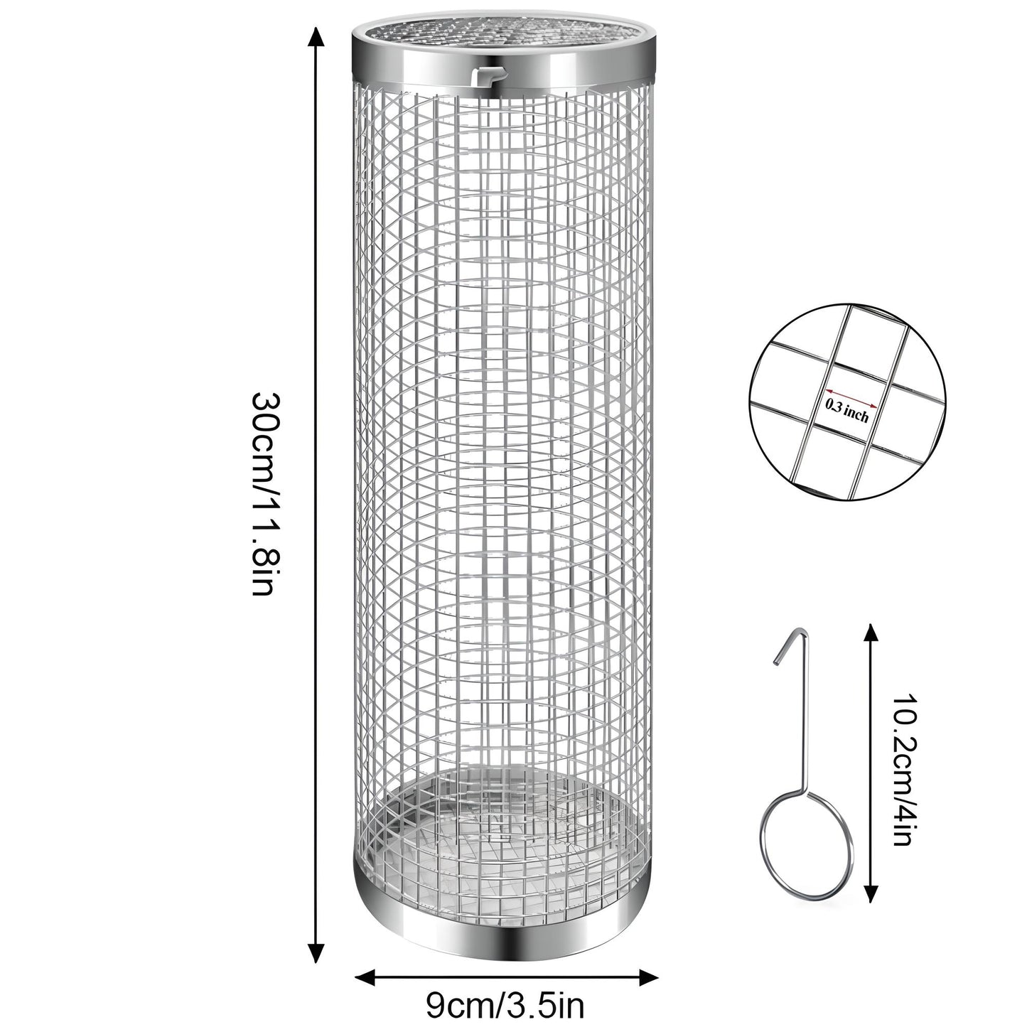 Large Braai Basket - 30cm Cylinder