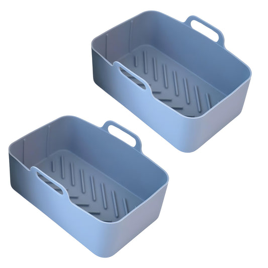Dual Compartment Reusable Silicone Air Fryer Liners - 2 Pack