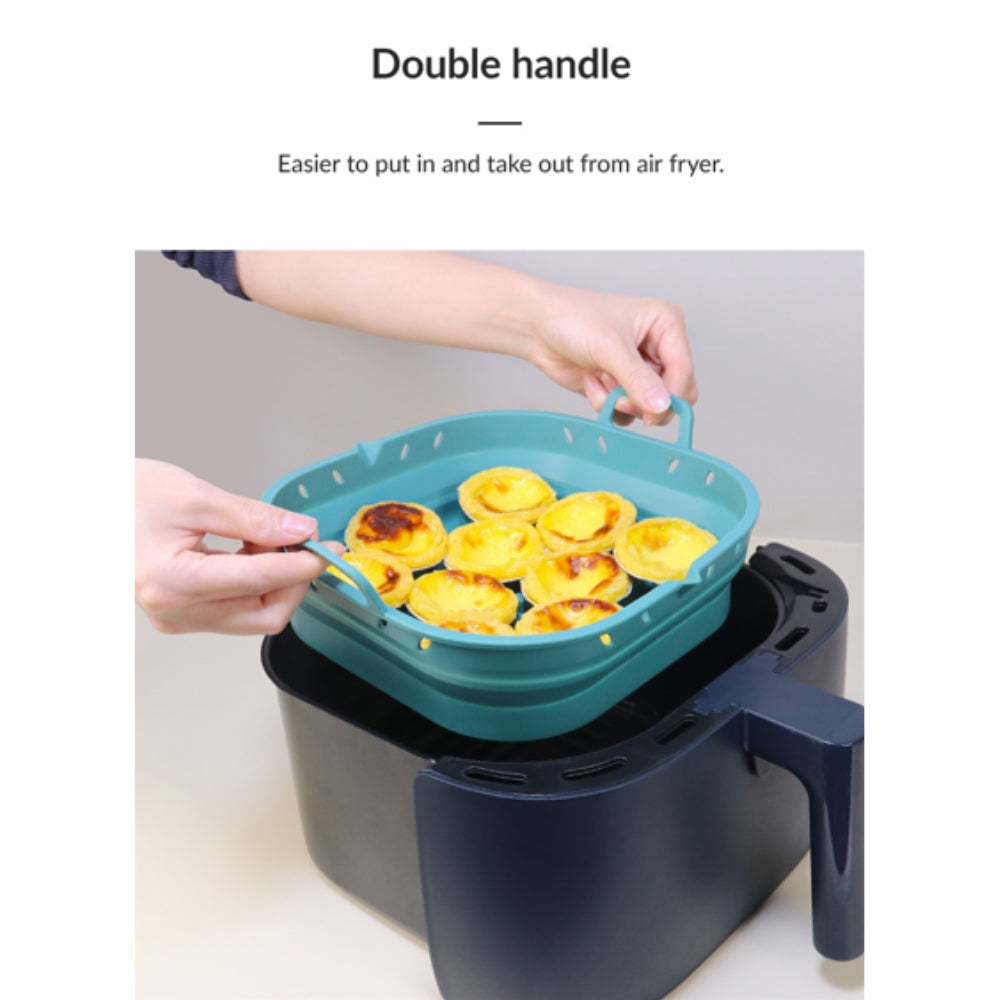 Collapsible Silicone Air Fryer Liner with Removable Divider