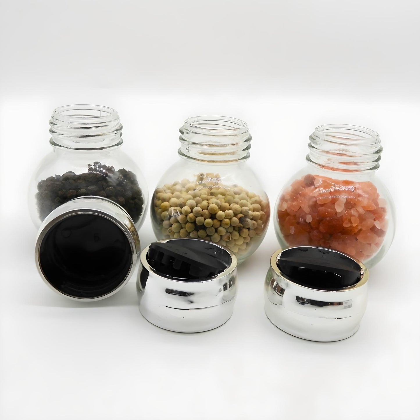 Revolving Spice Rack with 16 Glass Jars