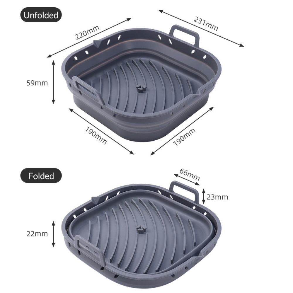 Collapsible Silicone Air Fryer Liner with Removable Divider