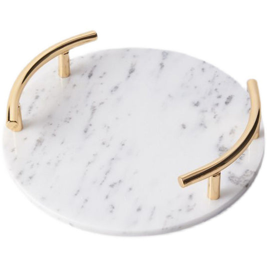 Opulent White Marble Charcuterie Board - Round