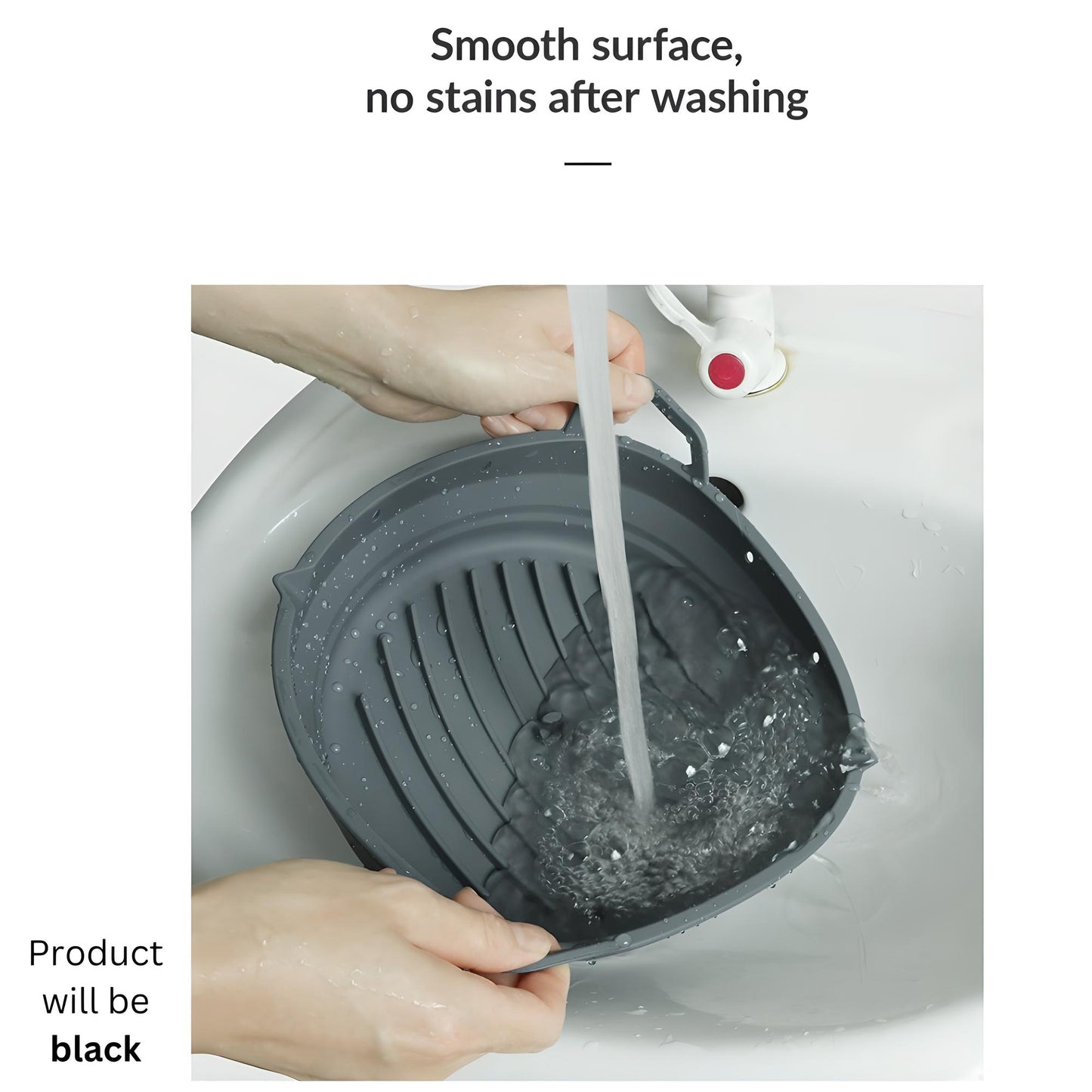 Collapsible Round Silicone Air Fryer Liner with Removable Divider