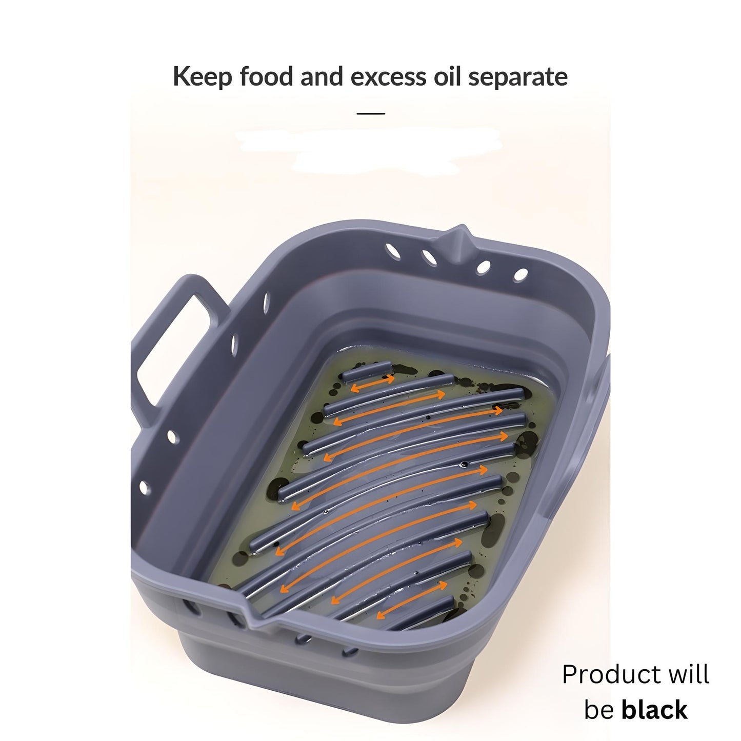 Collapsible Dual-Compartment Silicone Air Fryer Liners - Pack of 2