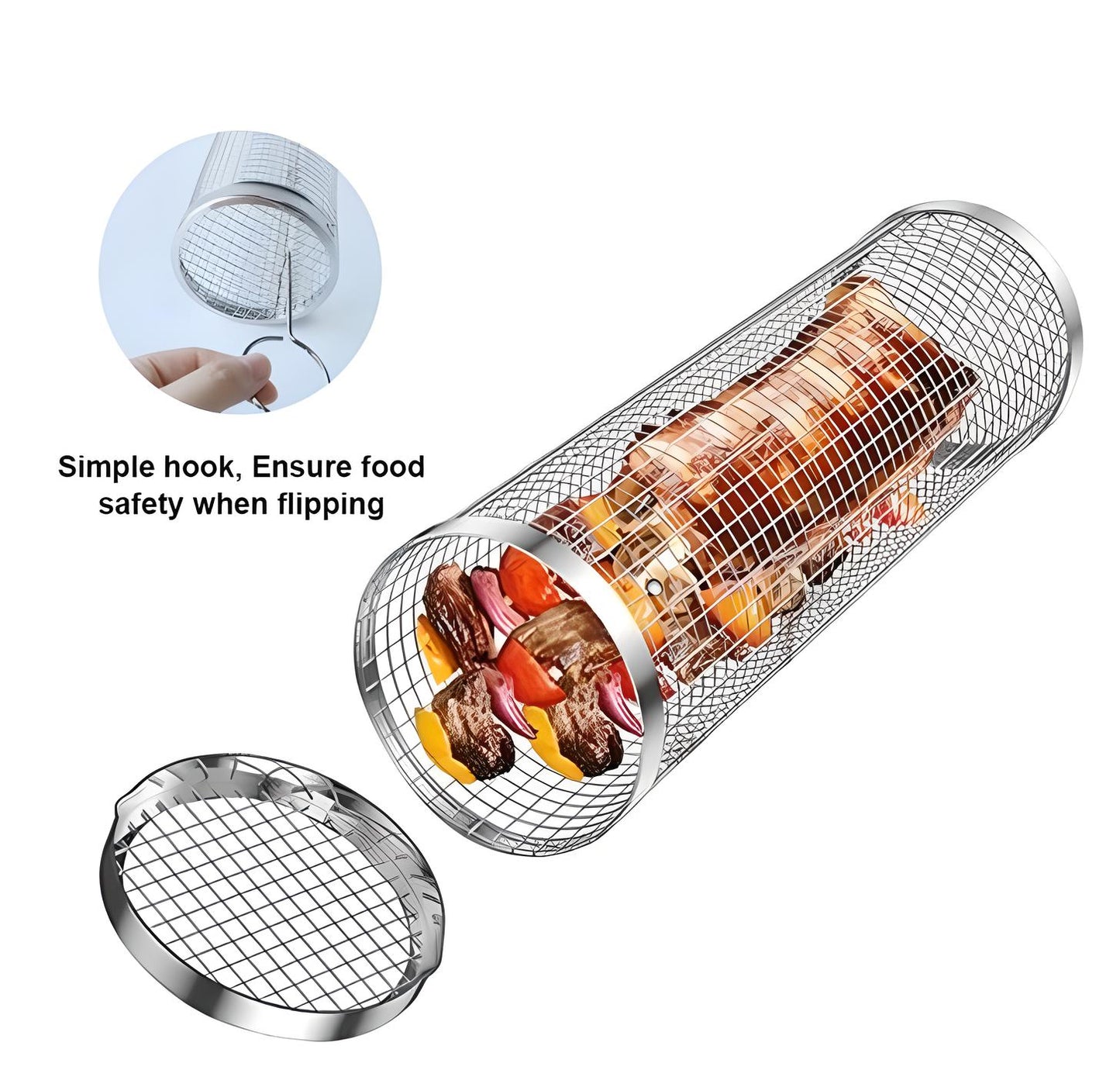 Large Braai Basket - 30cm Cylinder