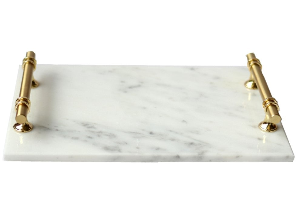 Elegant White Marble Charcuterie Board - Rectangular