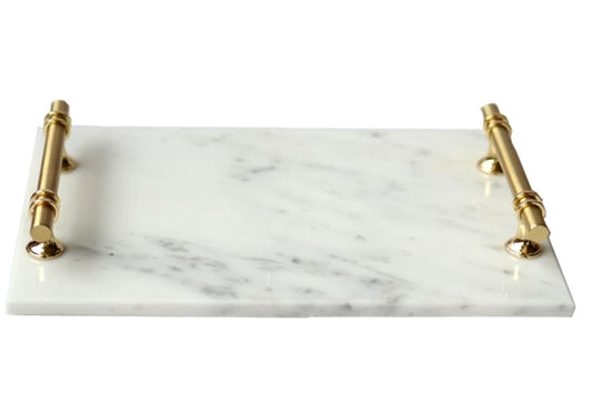 Elegant White Marble Charcuterie Board - Rectangular