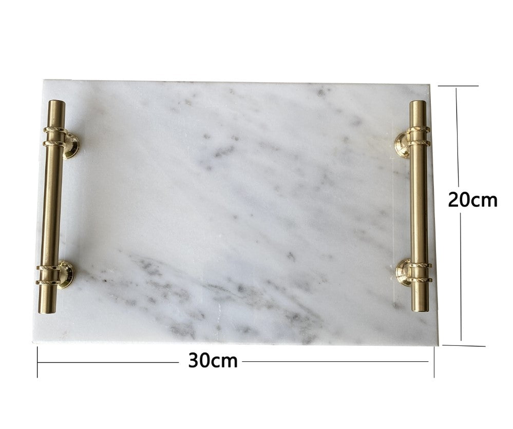 Elegant White Marble Charcuterie Board - Rectangular